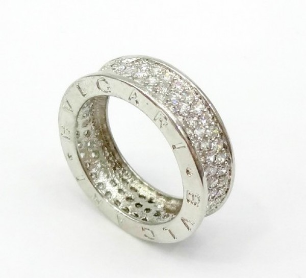 Bvlgari B Zero1 Ring In 18kt White Gold With Pave Diamonds Bvlgari Rings Bvlgari Jewelry