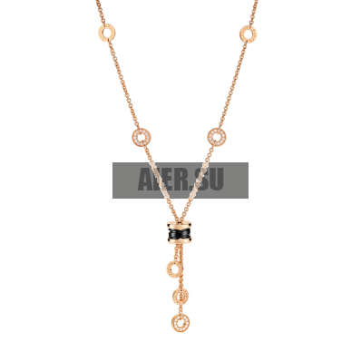 Bvlgari B.zero1 18kt Pink Gold and Ceramic Pendant with Chain