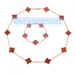 VCA Vintage Colver Necklace In Pink Gold With 10 Motifs