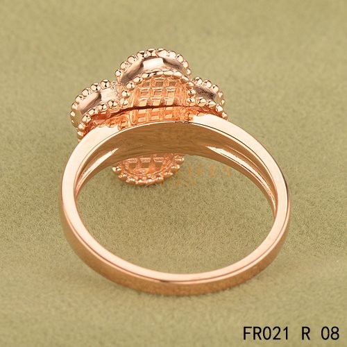 Vintage Alhambra ring 18K rose gold, Diamond - Van Cleef & Arpels