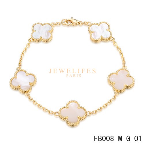luxury pearl jewelry Charming 18K Gold Van Cleef Jewelry , Vintage