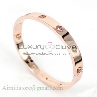 Cartier LOVE Bracelet in 18k Pink Gold With Coloured Stones