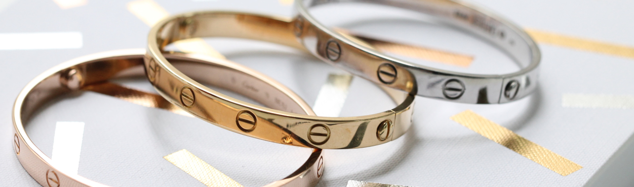 white gold cartier inspired love bracelet