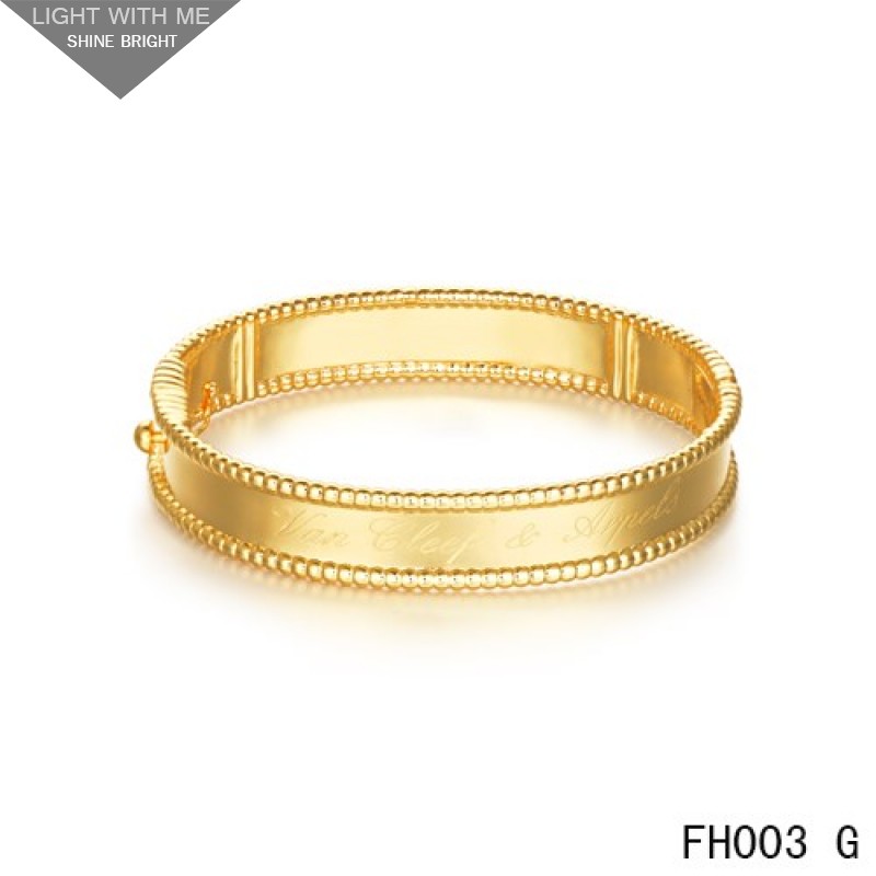 Perlée signature bracelet, large model 18K yellow gold - Van Cleef & Arpels