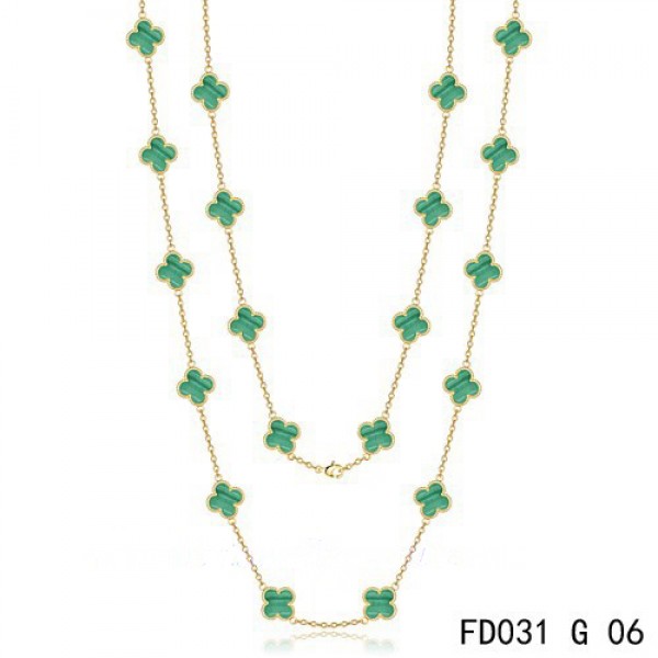 Van Cleef & Arpels | Gold and Malachite 'Vintage Alhambra' Necklace and  Pair of Earclips | Important Jewels | 2020 | Sotheby's