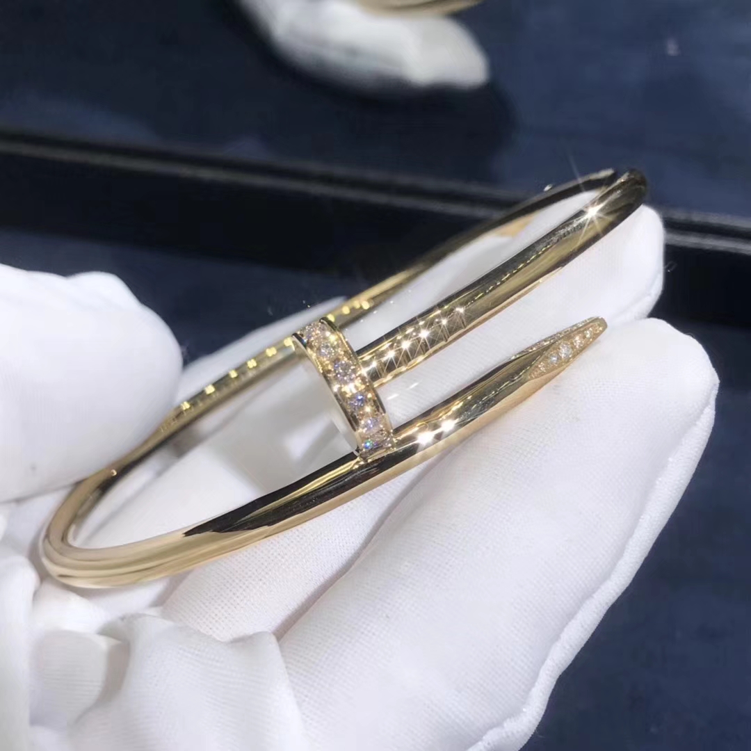 Cartier Juste Un Clou 18k Rose Gold Double Row Diamond Nail Bracelet  Real  11 High Quality 18k Gold Top Brand Jewelry Customized