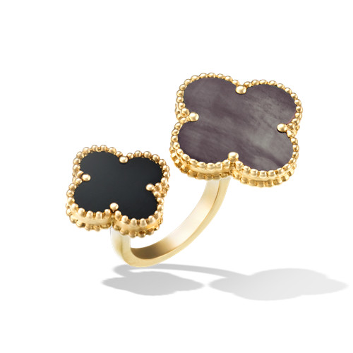 Magic Alhambra Between the Finger ring 18K yellow gold, Mother-of