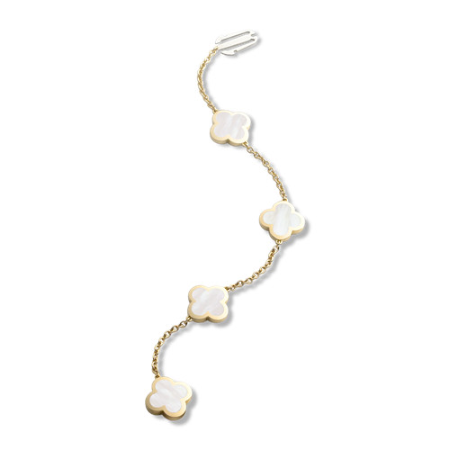 Van Cleef & Arpels - Pure Alhambra Mother-Of- 9 Motif Necklace Other Pearl Yellow Gold