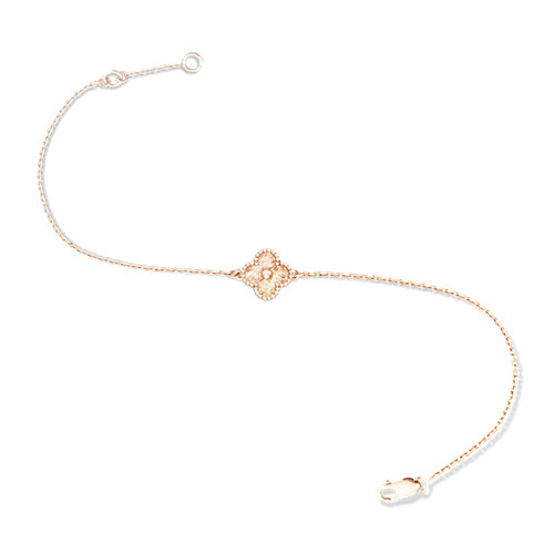 Sweet replica Van Cleef & Arpels Alhambra pink gold bracelet 1 motifs :  vancleef-jewelry