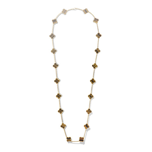 Van Cleef & Arpels 18k White Gold 20 Motif Mother Of Pearl Alhambra Necklace