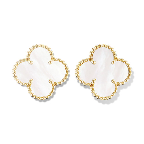 Vouwen Simuleren AIDS Vintage replica Van Cleef & Arpels Alhambra yellow gold earrings white  mother-of-pearl : vancleef-jewelry