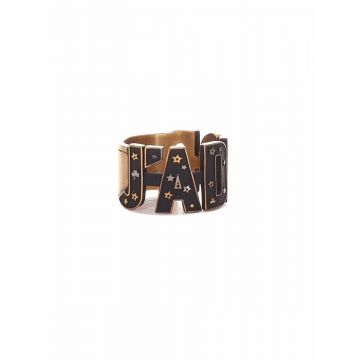 Fendi Fendigraphy Letters Gold Metal Ring Size Medium – Queen Bee of  Beverly Hills